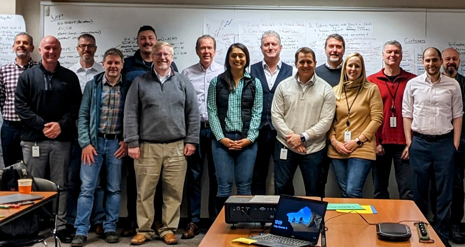 BW Flexible leaders in front of a white board